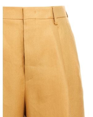 Tagliatore Linen Bermuda Shorts - Yellow