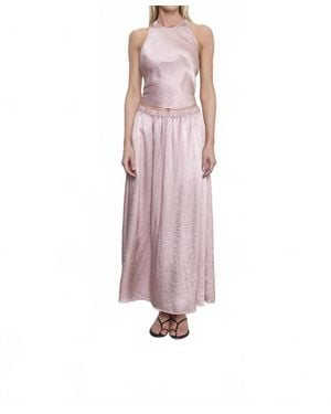 Enza Costa Textured Satin Halter Scarf Top - Pink
