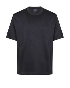 Herno Superfine Cotton T-Shirt With Classic Round Neckline - Black
