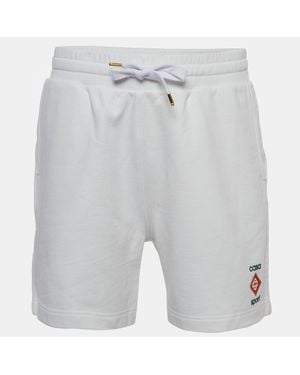 CASABLANCA 3D Logo Print Cotton Drawstring Sweatshorts - Gray