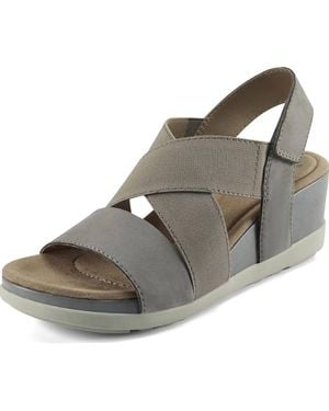 Earth Carren Wedge Sandals - Metallic