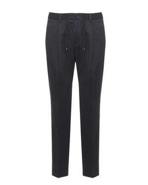 Herno Tailored Drawstring Pants With Adjustable Elastic Waistband - Blue