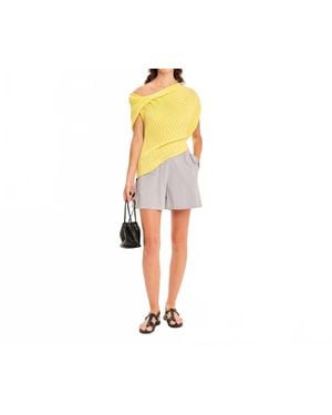 Kourbela Seashells Knit Draped Top - Yellow