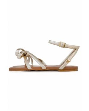 By Nataly Mendez Chelsey Flats Sandals - Metallic