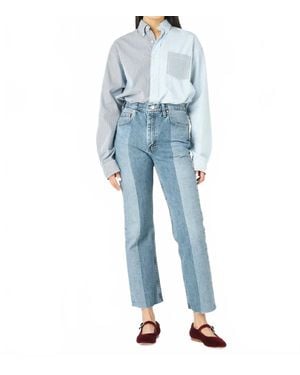 E.L.V. Denim Flare Ankle Cropped Jean - Blue