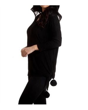 French Kyss Supersoft Pom Pom Top - Black