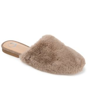 Journee Collection Collection Faux Fur Evelin Mule - Brown