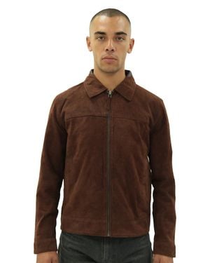 Infinity Leather Retro Goat Suede Harington Jacket-Zurich - Brown