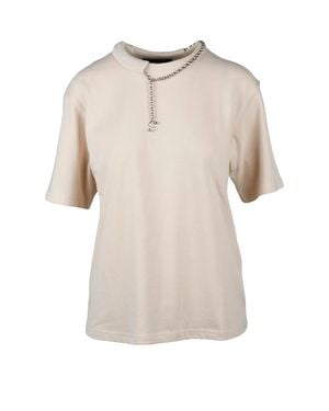 Sportmax Cream Cotton Chain T-Shirt - Natural