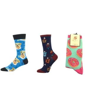 Socksmith Science Lab & Birdhouses & Donuts Socks - Black