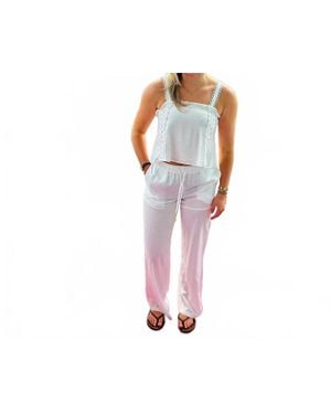 Elan Drawstring Sheer Pant - Black