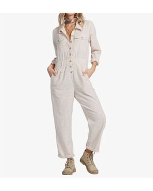 By Together Striped Button-Down Jumpsuit - Natural