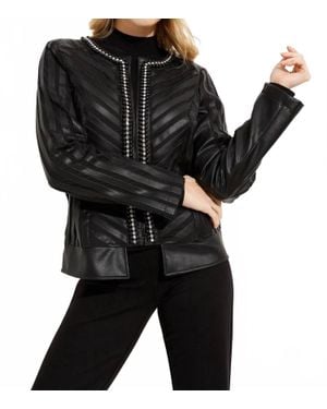 Joseph Ribkoff Studded Collarless Jacket - Black