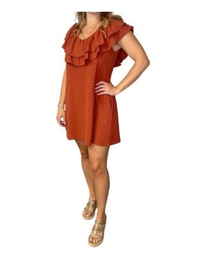 Sadie & Sage Marsala Shift Mini Dress With Pockets - Orange