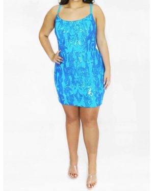 Sydney's Closet Sequin Sleeveless Prom Dress - Blue