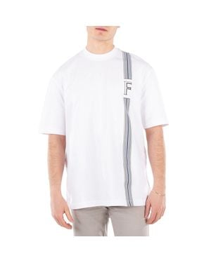 Ferragamo Logo Print Crew Neck T-Shirt in White for Men | Lyst