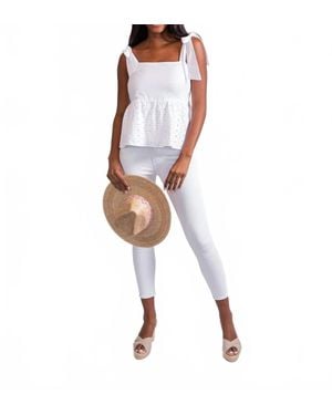 Sail To Sable Bow Shoulder Tank Top - White