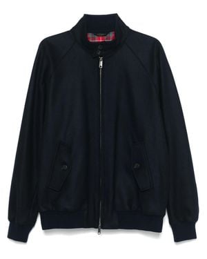 Baracuta Classic Bomber Jacket With Ribbed Detailing - Blue