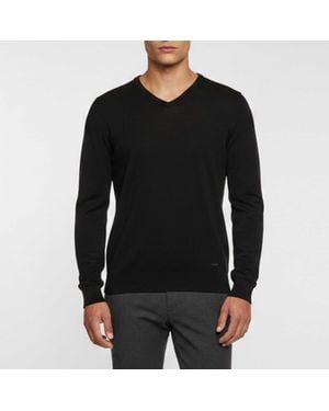 Armani Collezioni Knit Long Sleeve Sweater - Black