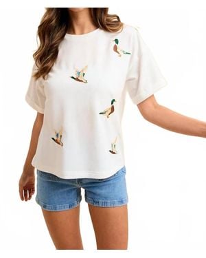 Anniewear Embroidered Duck Tee - White