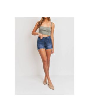 Just Black Denim Weekend High Waist Shorts - Blue
