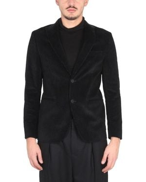 Tonello Single-Breasted Velvet Jacket - Black
