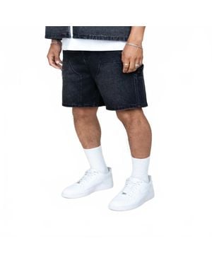 Eptm Double Knee Denim Shorts - Blue