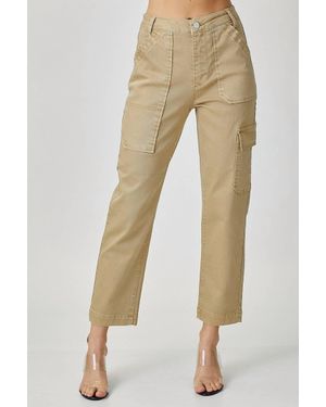 Risen High-Rise Sand Cargo Boyfriend Jeans - Natural