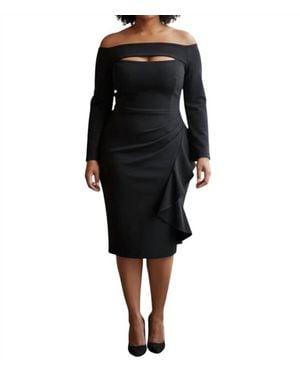 Chiara Boni Scuba Cutout Midi Dress - Black