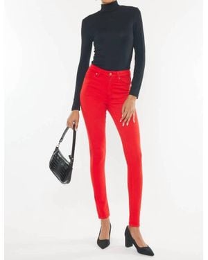 Kancan High Rise Skinny Jeans - Red