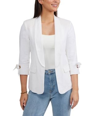 Ellen Tracy Shawl Collar Blazer With Sleeve Grommet - White