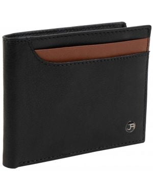 Jack Abrahams Goat Nappa Leather Bi-Fold Wallet - Black