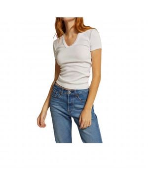 PERFECTWHITETEE Avril Short Sleeve U-Neck Tee - Blue