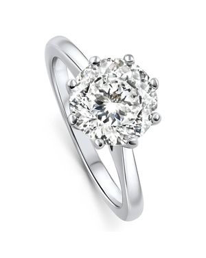 Pompeii3 Certified 3Ct Portuguese Cut Diamond Engagement Ring 14K Lab Grown - White