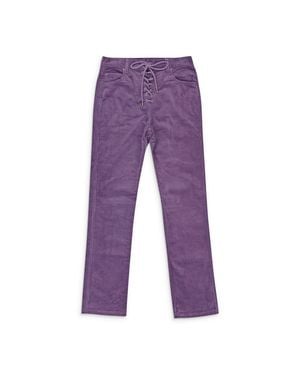 CALLIPYGIAN Stretch Curduroy Lace-Up Jeans - Purple
