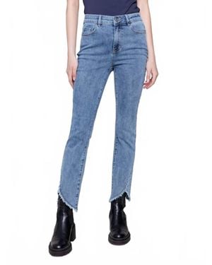 Charlie b Straight Leg With An Asymmetrical Hem Jeans - Blue