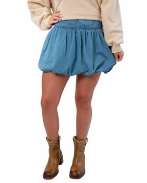 Eesome Along The Way Denim Bubble Skort - Blue