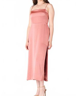 Dex Square Neck Midi Dress - Pink