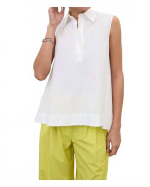 Ottod'Ame Polo Sleeveless Top - White