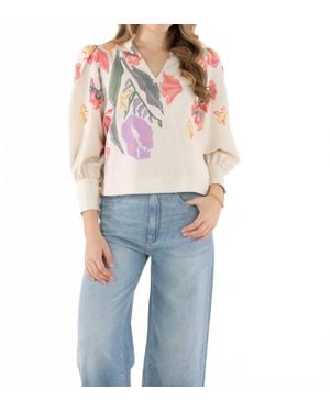 Emily Mccarthy Hampton Blouson Sleeves Top - Blue