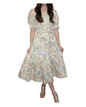 Fate Summer Sweetness Tiered Midi Dress - Natural