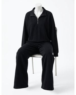 Z Supply Downtown Half Zip Sweatshirt - Black