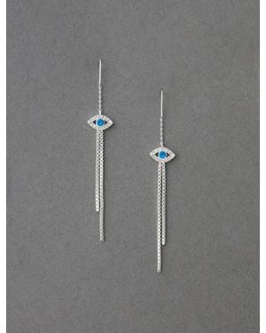 Lucky Brand Evil Eye Threader Earring - Gray