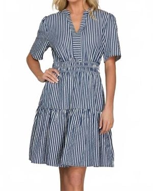 She + Sky Striped Woven Dress - Blue