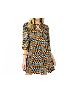 Ivy Jane Flower Blocks Mini Dress - Black