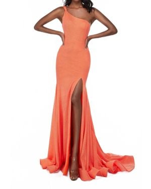 Alyce Paris Glitter Jersey Fit And Flare Dress - Red