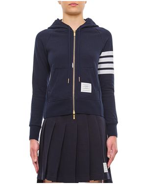 Thom Browne 4-Bar Cotton Zip Hoodie - Blue