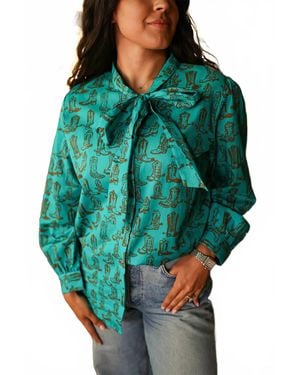 Layerz Clothing Sadie Button-Down Top - Green