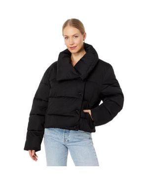 Avec Les Filles Puffer Jacket Envelope Collar Cropped Jzz 7 - Black