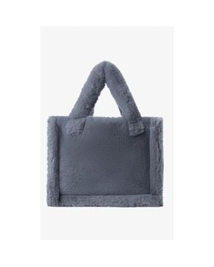 Lamarque Jade Faux Fur Tote Bag - Blue